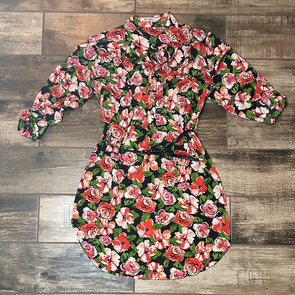 Xtaren Vibrant Floral Long Sleeve Dress